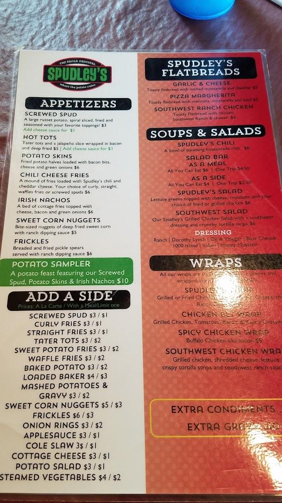 Spudley's Family Restaurant Menu image 4